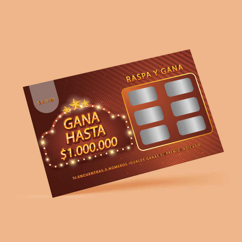 Impresión tarjetas raspa y gana